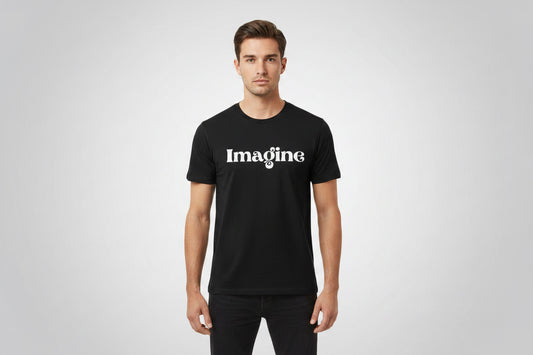 T-shirt met print “Imagine”