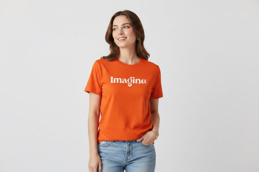 T-Shirt met print “imagine”
